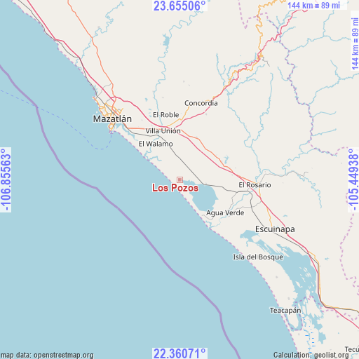 Los Pozos on map