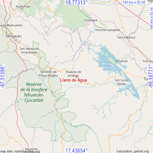 Llano de Agua on map