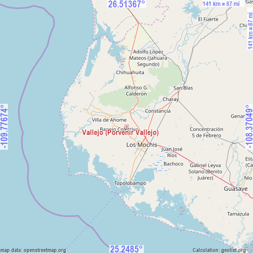Vallejo (Porvenir Vallejo) on map
