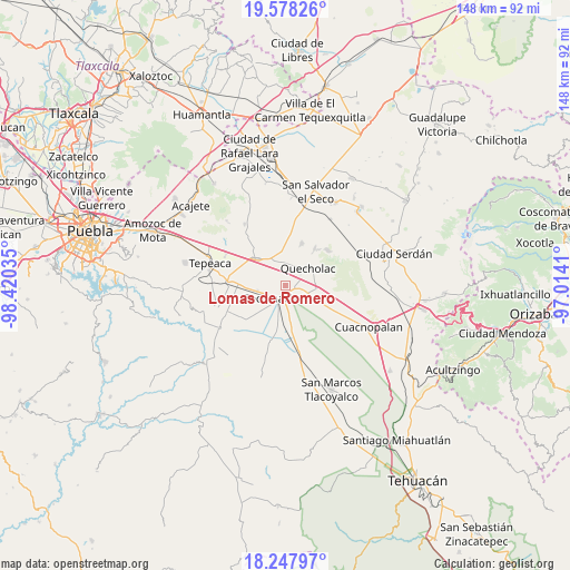 Lomas de Romero on map