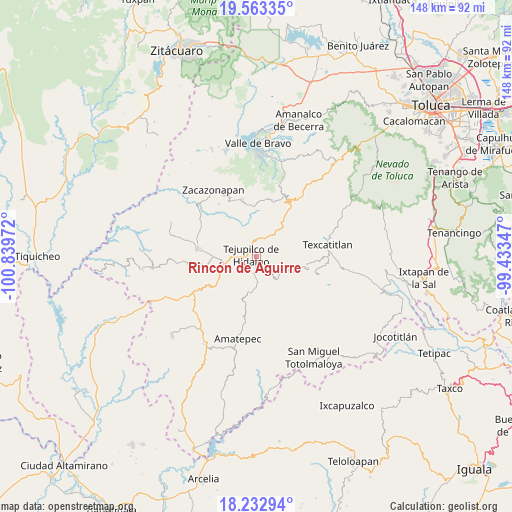 Rincón de Aguirre on map
