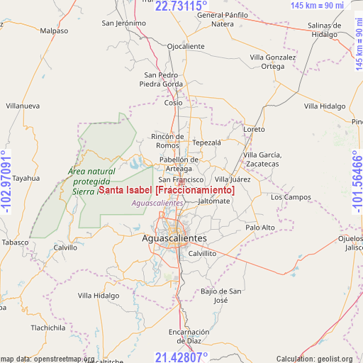 Santa Isabel [Fraccionamiento] on map