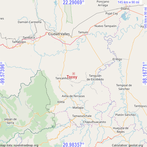 Tocoy on map