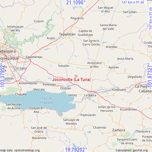 Joconoxtle (La Tuna) on map