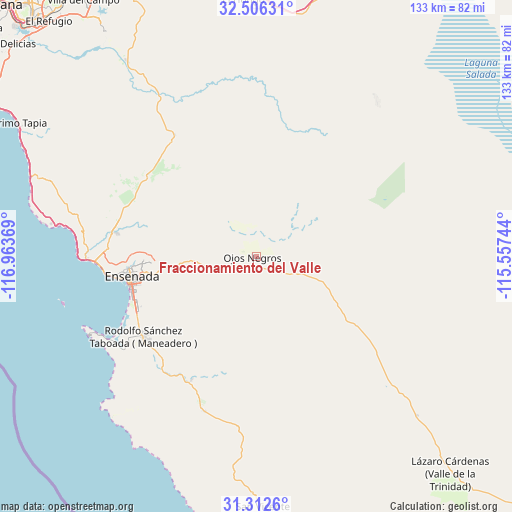Fraccionamiento del Valle on map