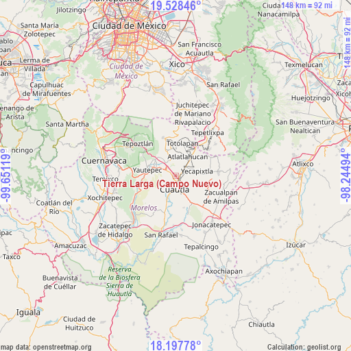 Tierra Larga (Campo Nuevo) on map