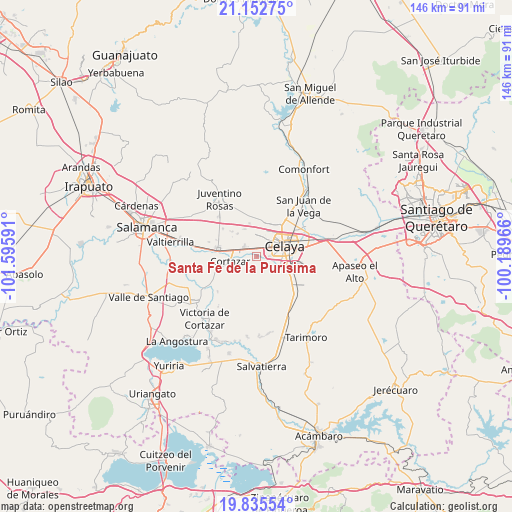 Santa Fe de la Purísima on map