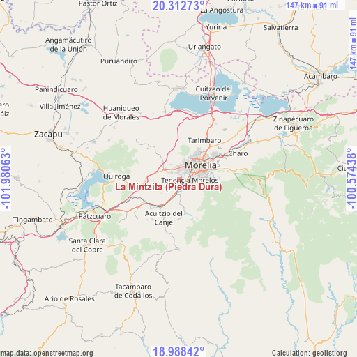 La Mintzita (Piedra Dura) on map