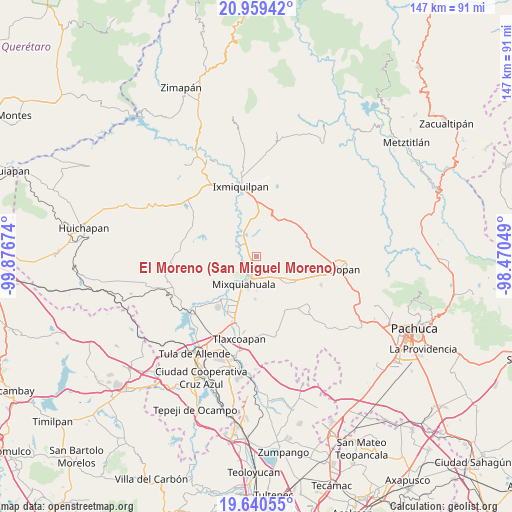 El Moreno (San Miguel Moreno) on map