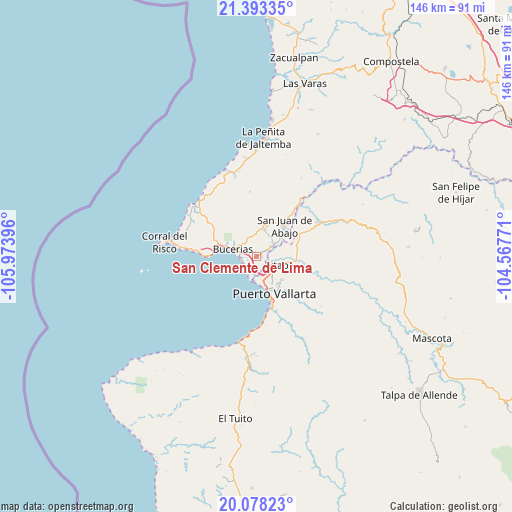 San Clemente de Lima on map