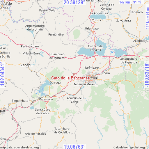 Cuto de la Esperanza on map