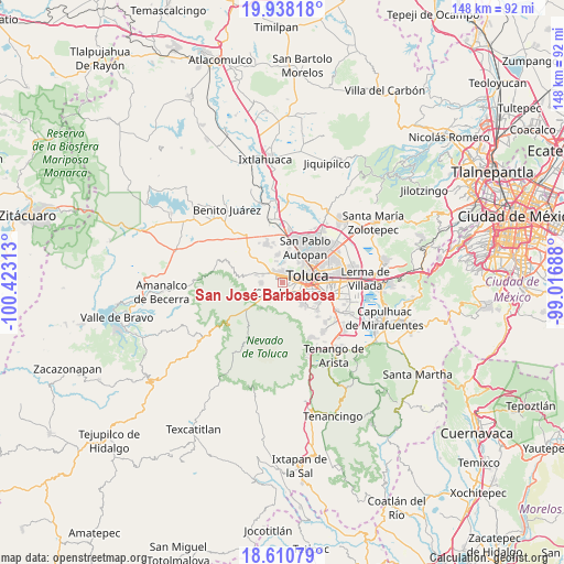 San José Barbabosa on map
