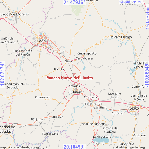 Rancho Nuevo del Llanito on map