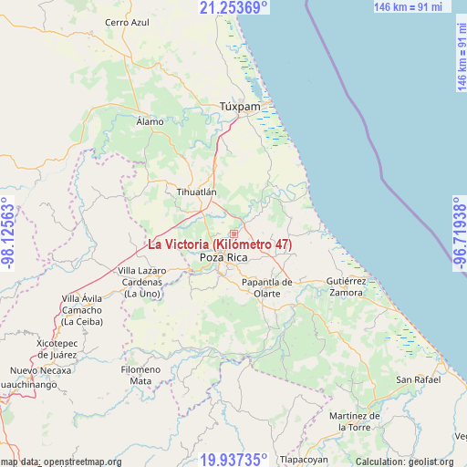 La Victoria (Kilómetro 47) on map