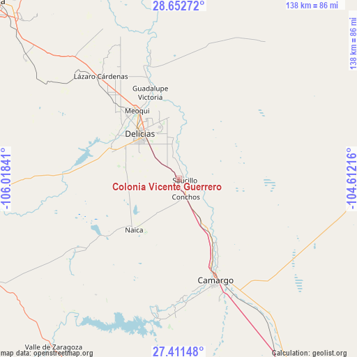 Colonia Vicente Guerrero on map