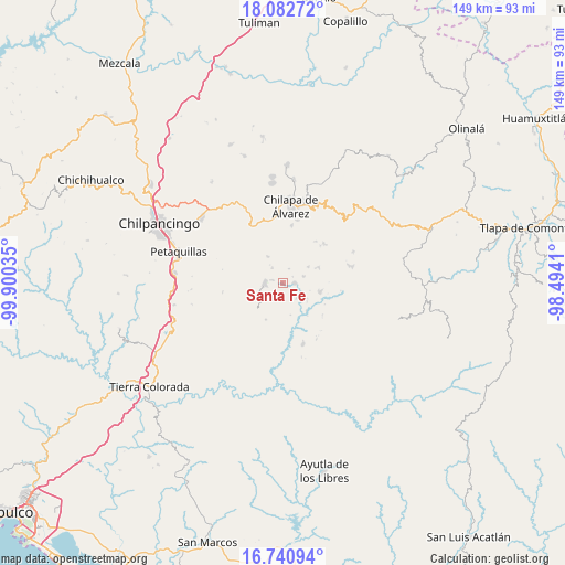 Santa Fe on map