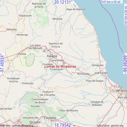 Lomas de Miradores on map