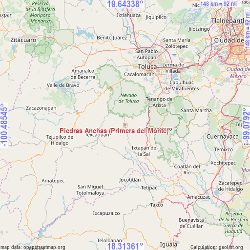 Piedras Anchas (Primera del Monte) on map