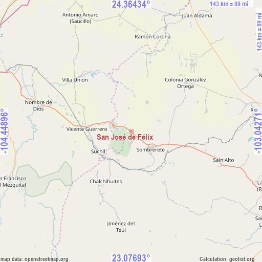 San José de Félix on map