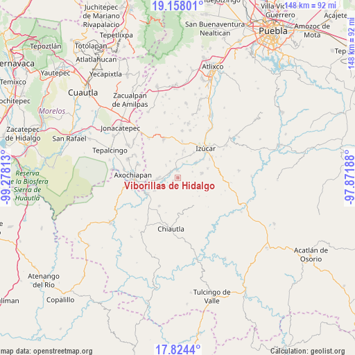 Viborillas de Hidalgo on map