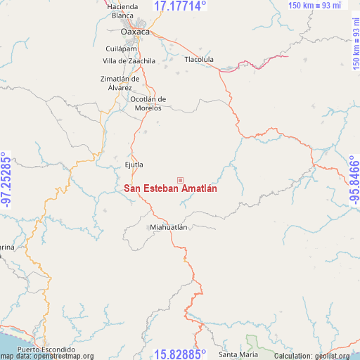 San Esteban Amatlán on map