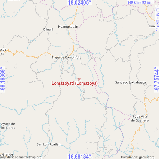Lomazóyatl (Lomazoya) on map