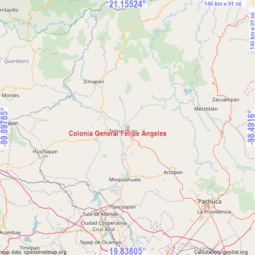 Colonia General Felipe Ángeles on map