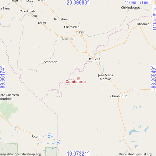 Candelaria on map