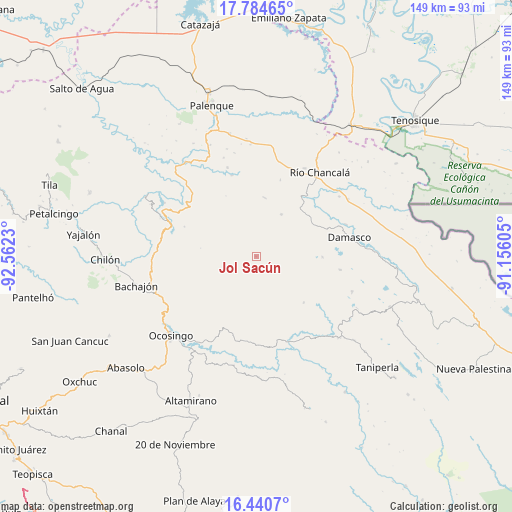 Jol Sacún on map