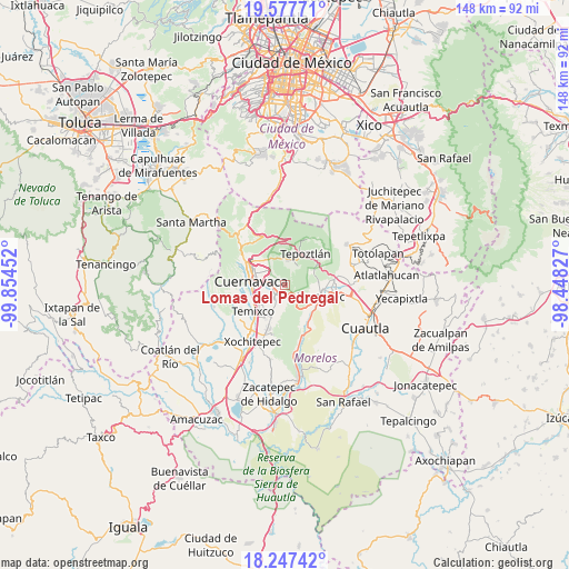 Lomas del Pedregal on map