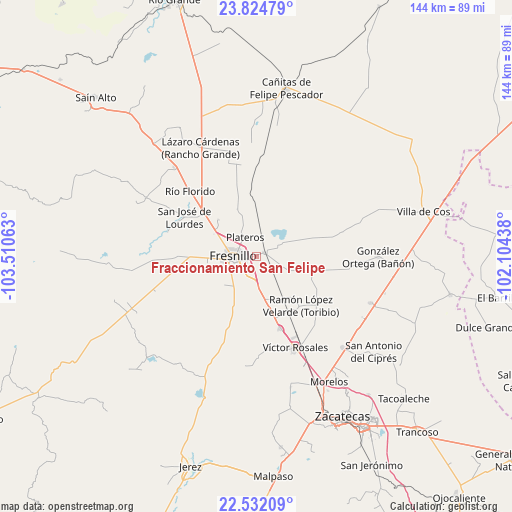 Fraccionamiento San Felipe on map