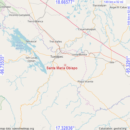 Santa María Obispo on map
