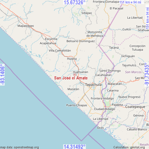 San José el Amate on map