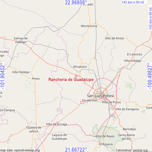 Ranchería de Guadalupe on map