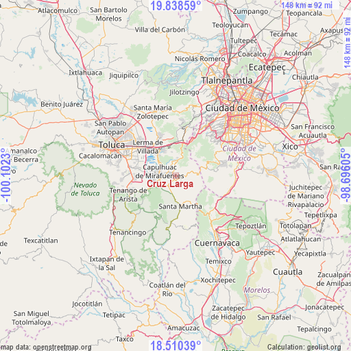 Cruz Larga on map