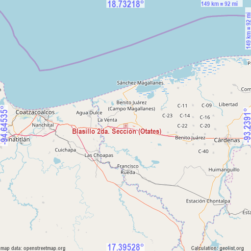 Blasillo 2da. Sección (Otates) on map