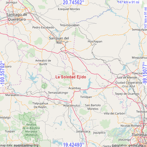 La Soledad Ejido on map