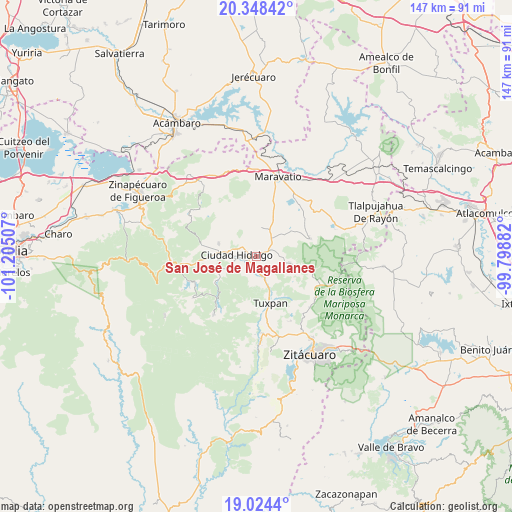 San José de Magallanes on map