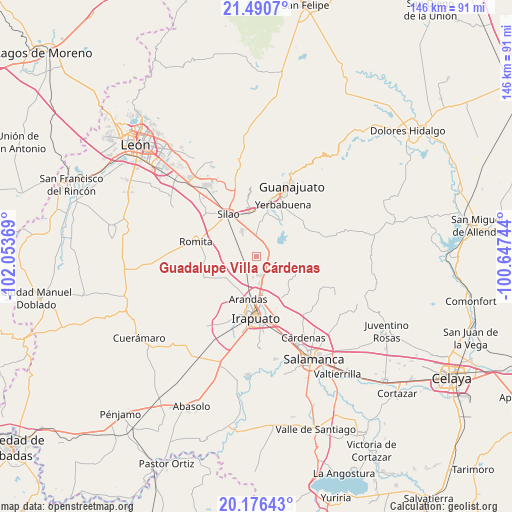Guadalupe Villa Cárdenas on map