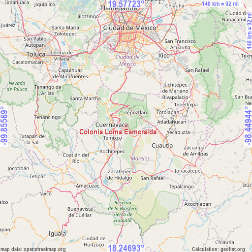 Colonia Loma Esmeralda on map