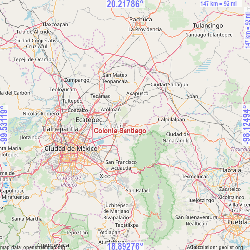 Colonia Santiago on map
