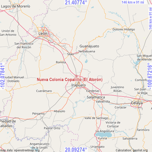 Nueva Colonia Copalillo (El Atorón) on map