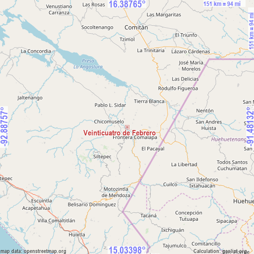 Veinticuatro de Febrero on map