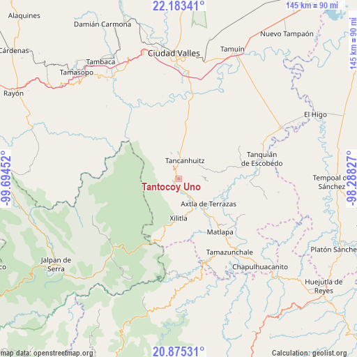 Tantocoy Uno on map