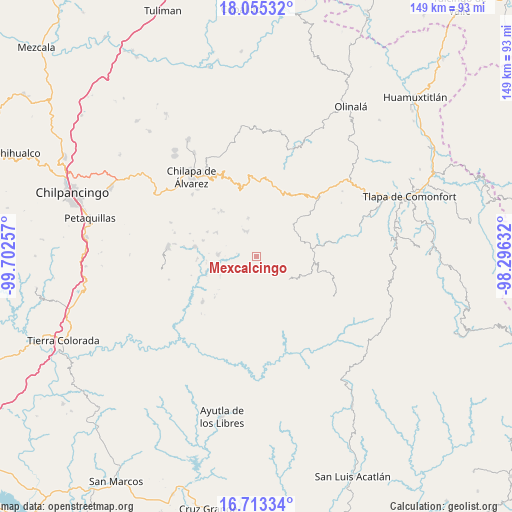Mexcalcingo on map