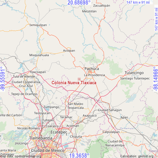 Colonia Nueva Tlaxiaca on map