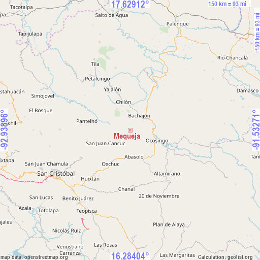 Mequeja on map