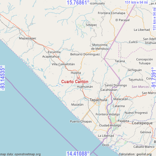 Cuarto Cantón on map