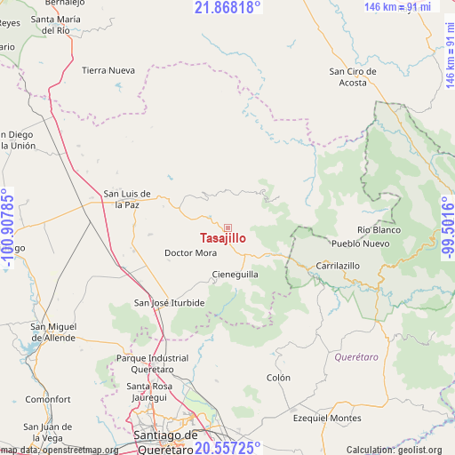 Tasajillo on map