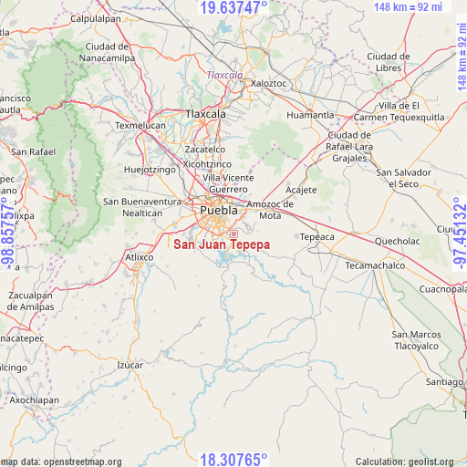 San Juan Tepepa on map